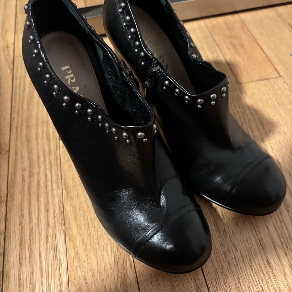 Prada Black Studded Women's Heels - Picture 7 of 12